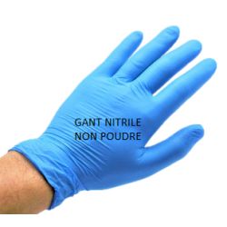 Gants nitriles  non-poudré bleu