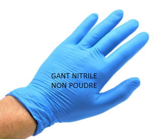 Gants nitriles non poudrés boite de 100 - XL