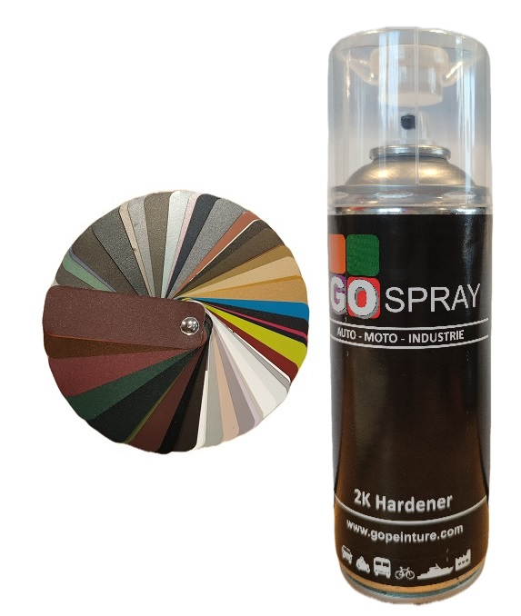 Peinture teintes sablées en aérosol 2k