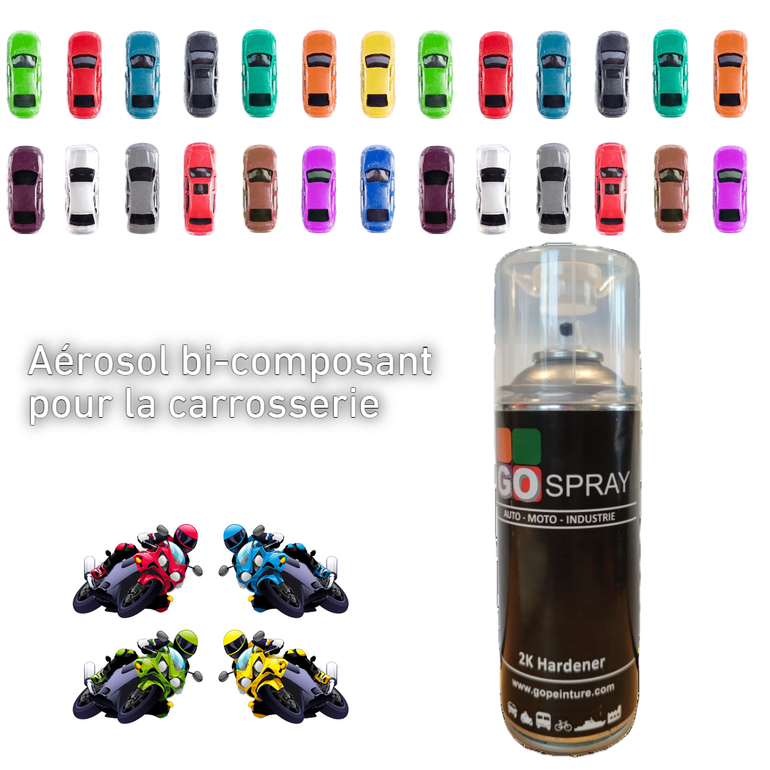 Peinture brillant direct automobile aérosol 2C