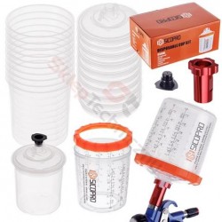 Godets jetables type PPS - Carton de 10 avec adaptateur
