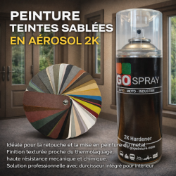 Aérosol 2K teintes sablées pour métal et menuiseries | GOPEINTURE