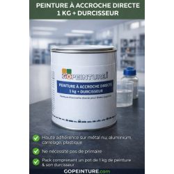 Peinture à Accroche Directe 1 kg + Durcisseur – Haute adhérence multi-supports .GOPEINTURE 