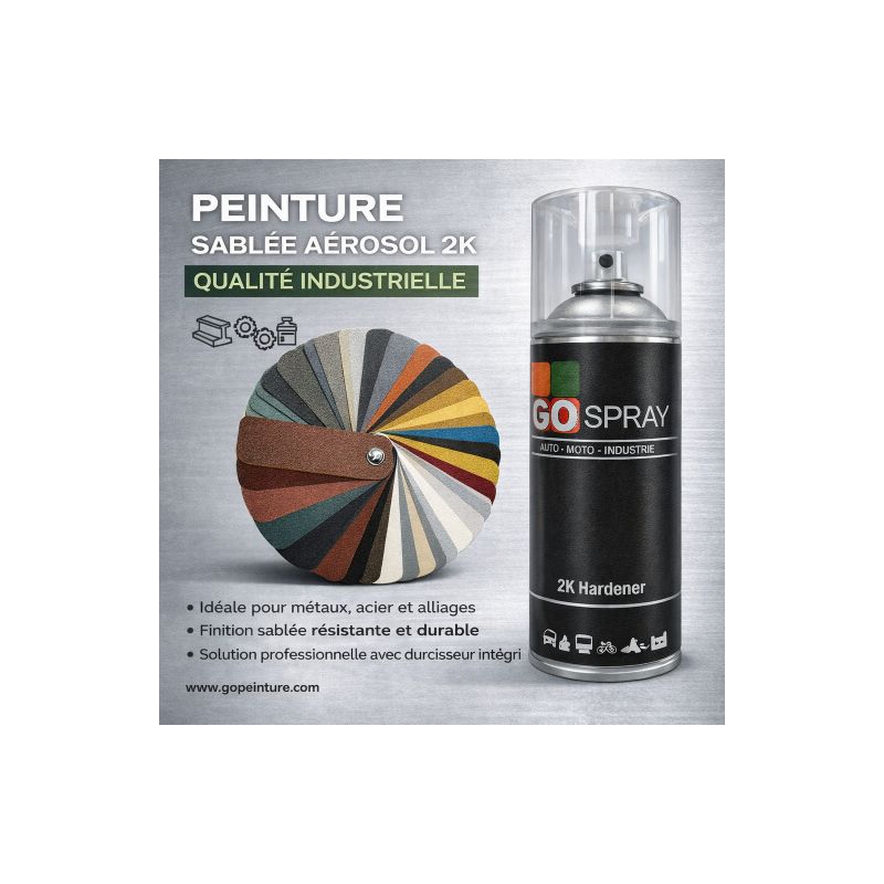 Peinture teintes sablées en aérosol 2k
