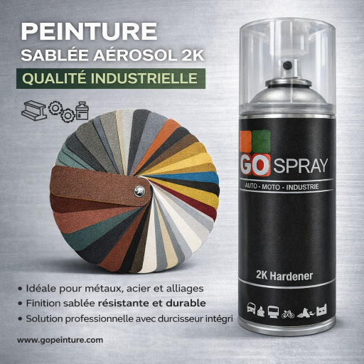 Peinture teintes sablées en aérosol 2k