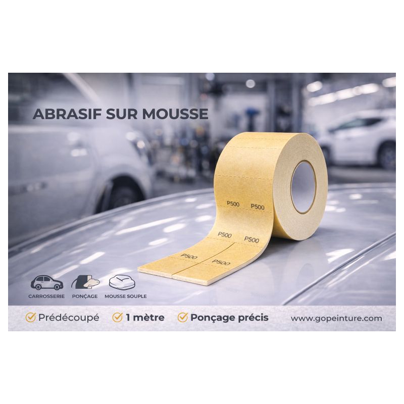 Abrasif sur mousse - 1 mètre