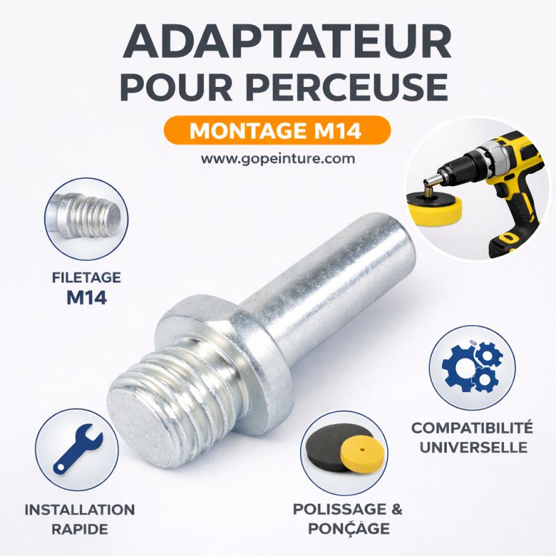 Adaptateur pour perceuse montage M14