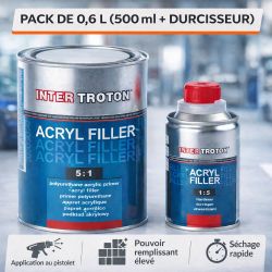 Apprêt garnissant carrosserie. Pack de 0.6L