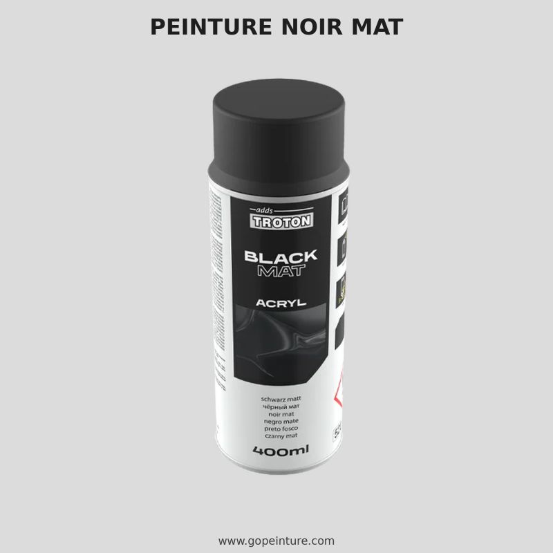 Peinture noire mate en aérosol 400ml