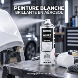 Peinture blanche brillante en aérosol GOPEINTURE