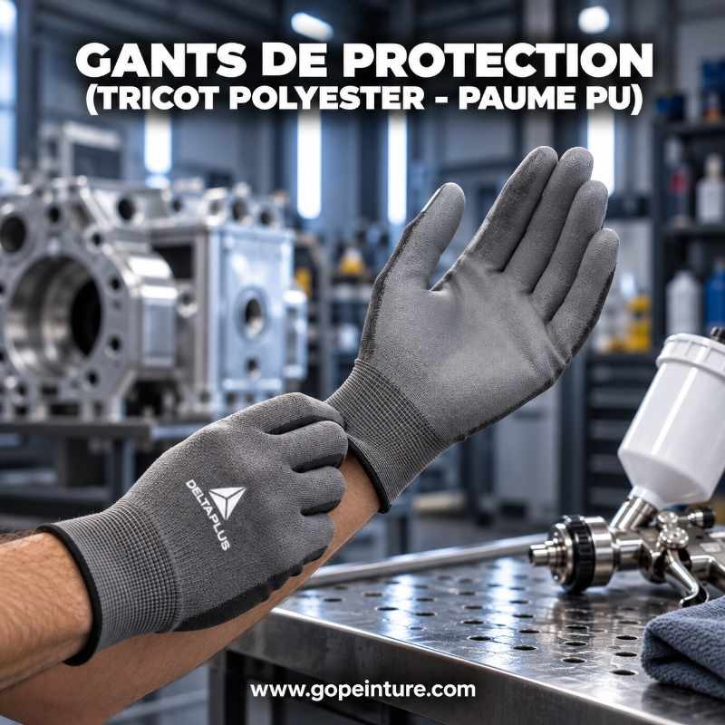 Gants de protection tricot polyester et paume PU GOPEINTURE