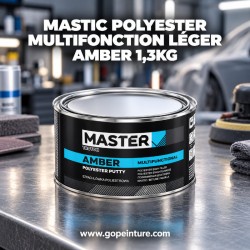 Mastic polyester multifonction léger AMBER, pot de 1,3kg GOPEINTURE