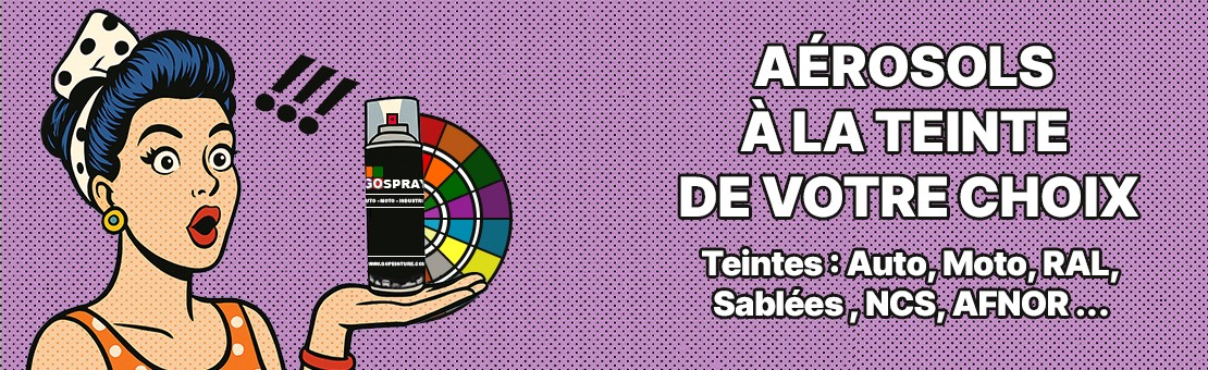 Peinture aérosol à la teinte de votre choix